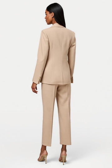Apricot Double-Breasted 2-piece Women Suits